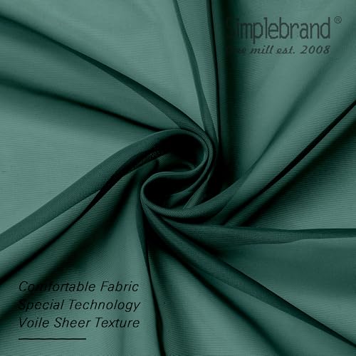 Hunter Green Sheer Curtains 63 Inch Length 2 Panels (Hunter Green / 42"W x 63"L (Pack of 2))
