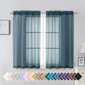 Dusty Blue Sheer Curtains 45 inches Long (42"W x 45"L (Pack of 2) / Dusty Blue)