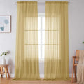 Gold Sheer Curtains 108 Inches Long (Gold / 59"W x 108"L (Pack of 2))