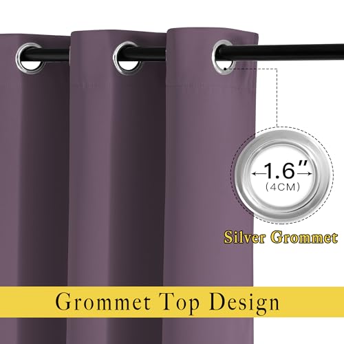 Plum Curtains and Drapes for Living Room (Plum / 52"W x 95"L (Pack of 2))