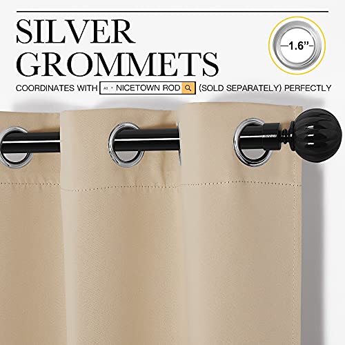 Bedroom Room Darkening Curtains (Biscotti Beige / 55"W x 96"L (Pack of 2))