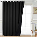 Black 100% Blackout Patio Door Curtain Panels W100 x L108 (100"W x 108"L (Pack of 1) / Black)