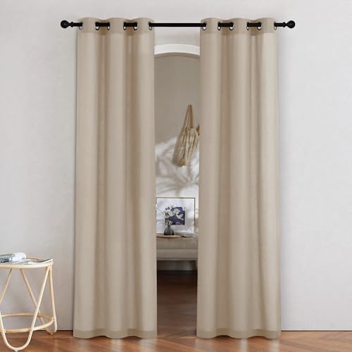 Taupe Linen Doorway Curtains 80 inches Long (Taupe / 34"W x 80"L (Pack of 2))