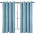 Greyish Blue Room Darkening Curtains 63 Inch for Bedroom (Greyish Blue / 52"W x 63"L (Pack of 2))