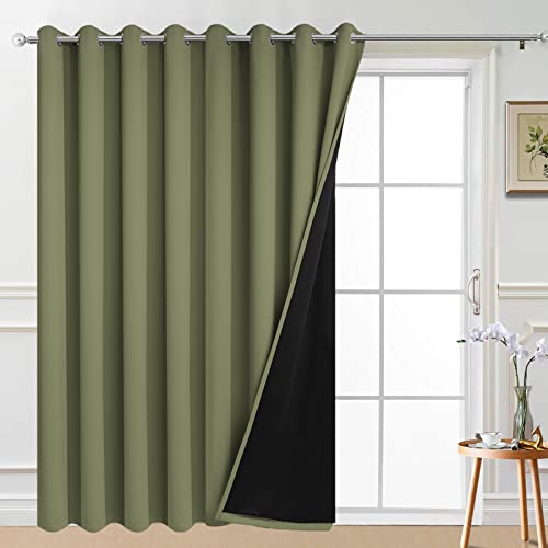 Sage 100% Blackout Patio Door Curtain Panels W100 x L96 (100"W x 96"L (Pack of 1) / Sage Green)