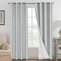 100% Blackout Linen Curtains 96" L 2 Panels Glacier Gray (Glacier Gray / 52"W x 96"L (Pack of 2))