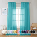 Turquoise Sheer Curtains 96 inches Long 2 Panels (Turquoise / 42"W x 96"L (Pack of 2))