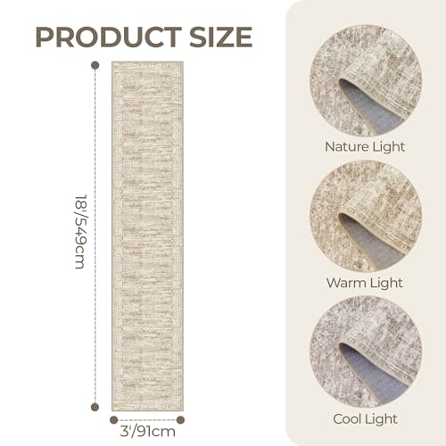 3x18 Runner Rug Non Slip (Brown/Ivory / 3' x 18' (Runner))