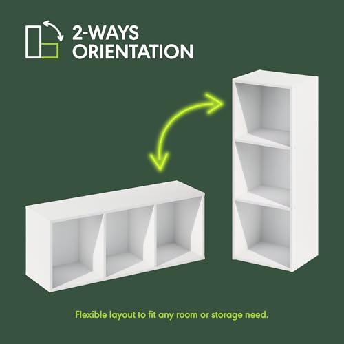 LUDER Book Shelf (White / 3-Tier Cube)