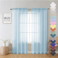 Sky Blue Sheer Curtains 72 Inches Length 2 Panels (Sky Blue / 40"W x 72"L (Pack of 2))