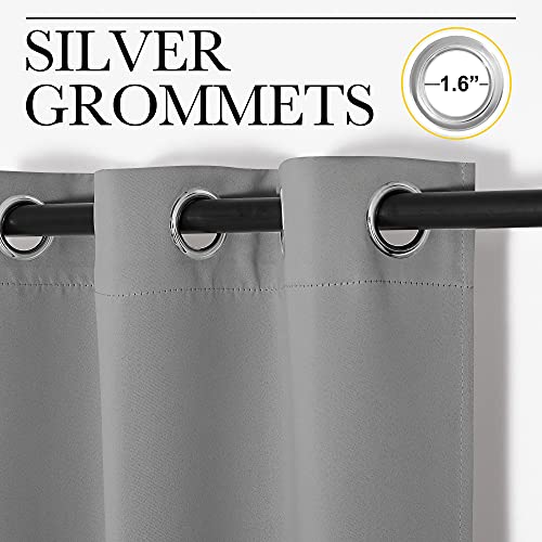 Silver Grey Blackout Curtain Panels for Bedroom (Silver Gray / 34"W x 48"L (Pack of 2))