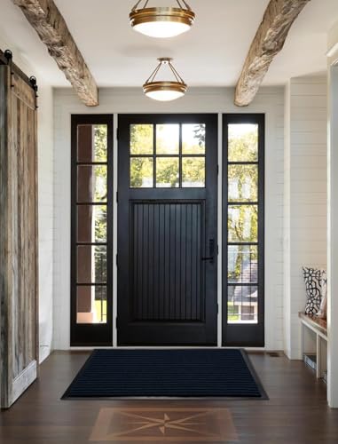 Front Door Mat Outdoor Indoor 47x32 (Navy Blue / 47x32 Inch)