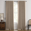 100% Blackout Linen Curtains 42 x 96 Inch Copper Brown 2 Panels (Copper Brown / 42"W x 96"L (Pack of 2))