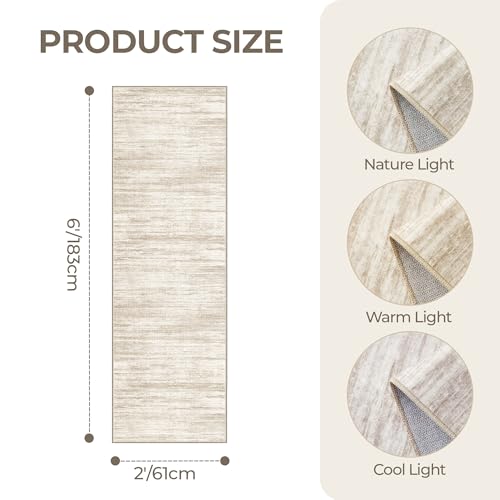 2x6 Runner Rug Non Slip (Brown/Beige / 2' x 6' (Runner))