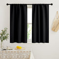 Blackout French Door Window Curtain Coverings (Black / 29"W x 45"L (Pack of 2))