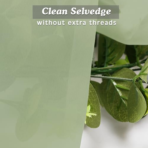 Light Green Sheer Curtains 63 Inch Length 2 Panels (Light Green / 42"W x 63"L (Pack of 2))