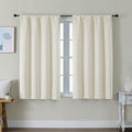Ava Light Beige Short Light Filtering Curtains for Bedroom 45 Inches Long 2 Panels Set (Light Beige / 40"W x 45"L (Pack of 2))