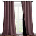 Thermal Insulated 100% Blackout Curtains (Dry Rose / 46"W x 90"L (Pack of 2))