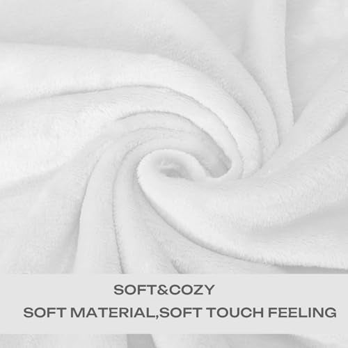 Christmas White Fleece Plush Throw Blanket 50"x60"for Couch Sofa Fuzzy Cozy (White / Throw(50"×60"))