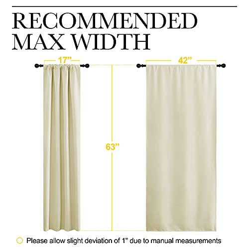 Beige Room Darkening Curtains for Living Room 42" w x 63" L 2 PCs (Beige / 42"W x 63"L (Pack of 2))