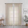 Taupe Sheer Curtains 78 inches Long for Bedroom Living Room 2 Panels Set (Taupe / 42"W x 78"L (Pack of 2))
