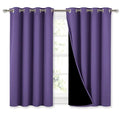 100% Blackout Curtains with Black Liners (Lilac Purple / 52"W x 45"L (Pack of 2))
