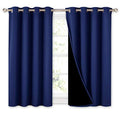 100% Blackout Curtains with Black Liners (Royal Blue / 52"W x 45"L (Pack of 2))