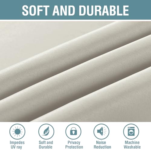 Blackout Curtain for Living Room Small Window Kitchen Blackout Curtains 45 inch Length Energy Saving Solid Grommet Black Out Window Treatment (52"W x 45"L (Pack of 1) / Ivory/Cream)