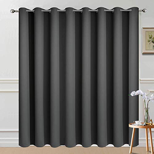 Dark Grey Blackout Patio Door Curtain Panels W100 x L96 (100"W x 96"L (Pack of 1) / Dark Grey)