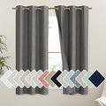 Grizzle Gray Vintage Linen 100% Blackout Curtains for Dining Room (42"W x 45"L (Pack of 2) / Grizzle Gray)
