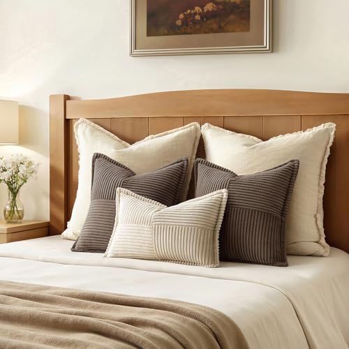 Decorative Throw Pillow Covers for Couch 18x18 Inch Dark Brown (Dark Brown / 18" x 18" (Pack of 2))
