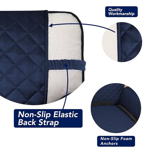 Reversible Quilted Couch Covers for Dogs Loveseat Sofa Cover 54" (Medium-XL / Navy/Navy)