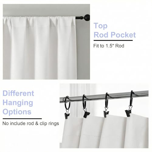 Ava Ivory Short 36 Inches Light Filtering Curtain 2 Panels Set (Ivory / 40"W x 36"L (Pack of 2))
