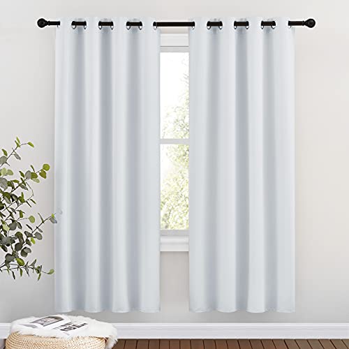 Room Darkening Curtains for Living Room (Greyish White / 46"W x 72"L (Pack of 2))