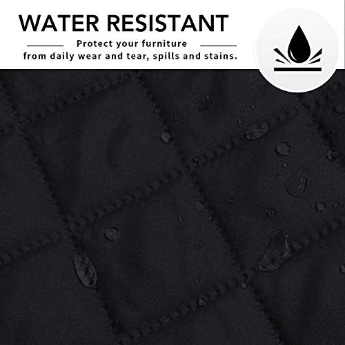 Reversible L Shape Sectional Couch Cover (X-Large / Black/Black)