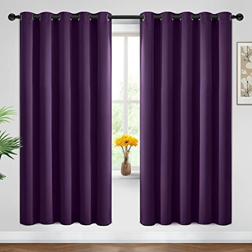 Room Darkening Curtains 62x72 inch Length Purple (Purple / 62"W x 72"L (Pack of 2))