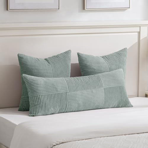 2 Packs Grey Blue Euro Decorative Throw Pillow Covers 26x26 Inch for Couch Bed Sofa (Grey Blue / 26" x 26" (Pack of 2))
