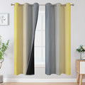 Grey and Yellow Ombre Blackout Curtains for Living Room 42Wx72L Inch Length (Yellow and Grey / 42"W x 72"L (Pack of 2))