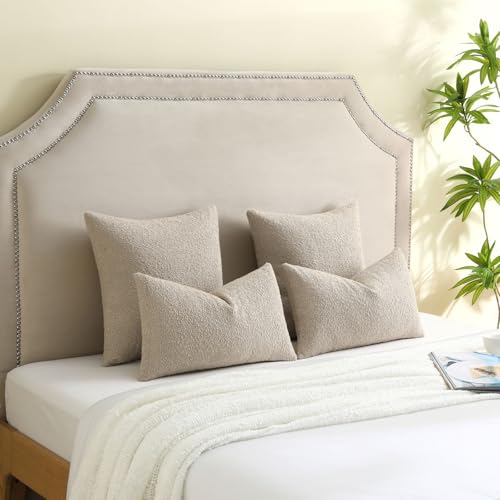 Pack of 2 Boucle Textured Throw Pillow Covers 20x20 Inch (Oatmeal / 20" x 20" (Pack of 2))