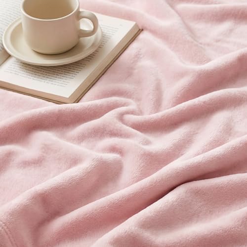 GentleSoft Pink Fleece Blankets Queen Size (Cherry Blossom Pink / Queen (90" X 90"))