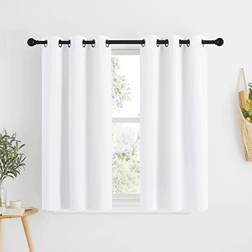 Draperies Curtains Panels (Pure White / 34"W x 48"L (Pack of 2))