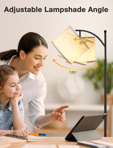 60" Modern Floor Lamp with Beige Shade (Beige & Black / 60 inches)