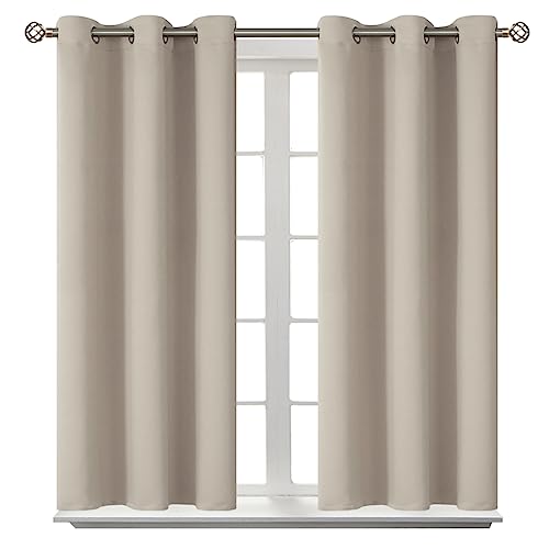 Room Darkening Curtains 45 Inches Long (Camel / 38"W x 45"L (Pack of 2))