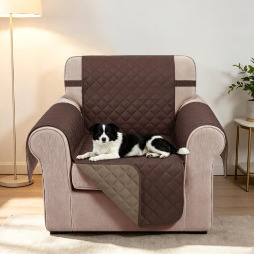 Reversible Recliner Chair Covers (Chocolate/Taupe / 23'' Chair)