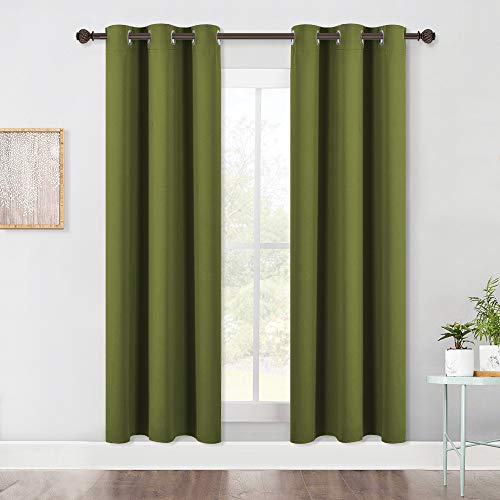 Blackout Window Curtains 70" L (Olive Green / 34"W x 70"L (Pack of 2))