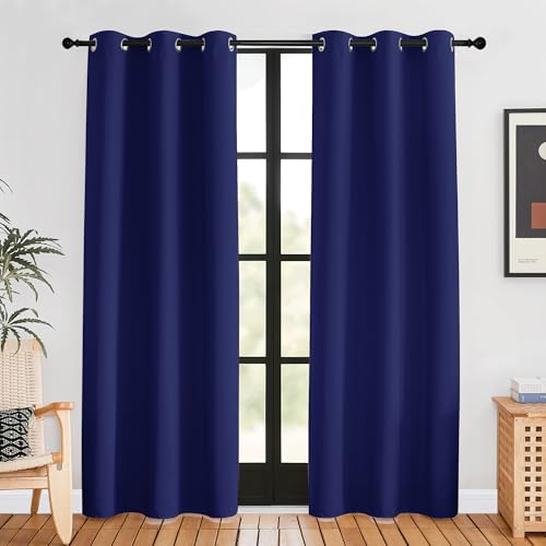 Blackout Curtains for Bedroom (Royal Blue / 42"W x 80"L (Pack of 2))