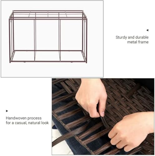 Woven Storage Basket with Lid (160 L / Brown)