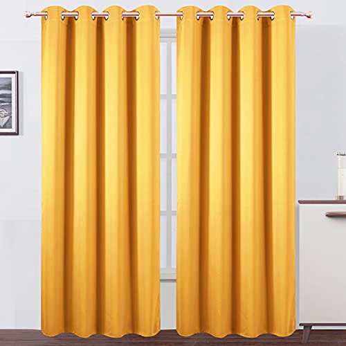 Yellow Thermal Blackout Curtains (Yellow / 52"W x 95"L (Pack of 2))