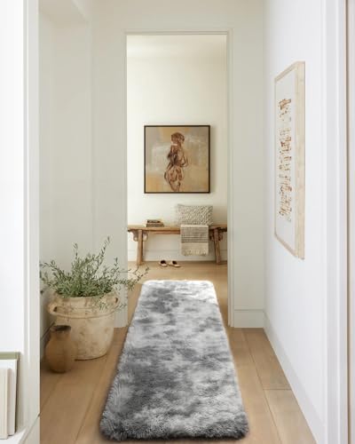 Runner Rugs for Bedroom Living Room (Tie-dyed Light Grey / 2' x 6' (Runner))