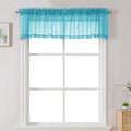Sheer Valances for Windows 2 Pack (Turquoise / 42"W x 18"L (Pack of 2))
